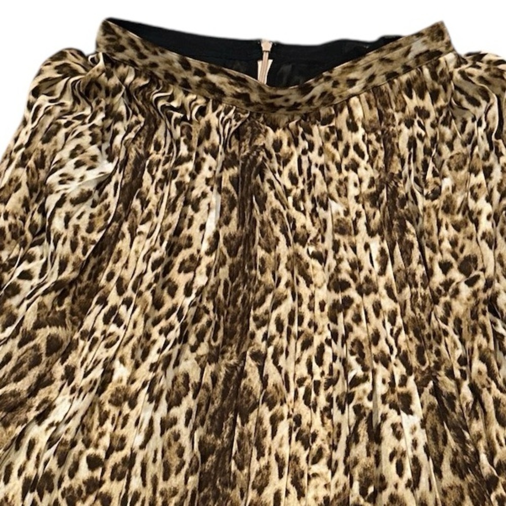 JCREW PLEATED ANIMAL PRINT MOBWIFE VIBE LEOPARD CHEETAH MIDI SKIRT 4 - Picture 4 of 10